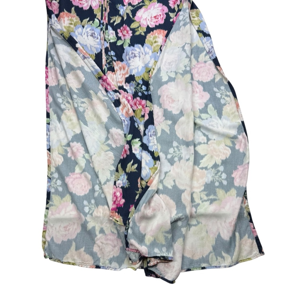 Maaji Navy Floral Long Tie-Front Swim Coverup - Picture 5 of 10
